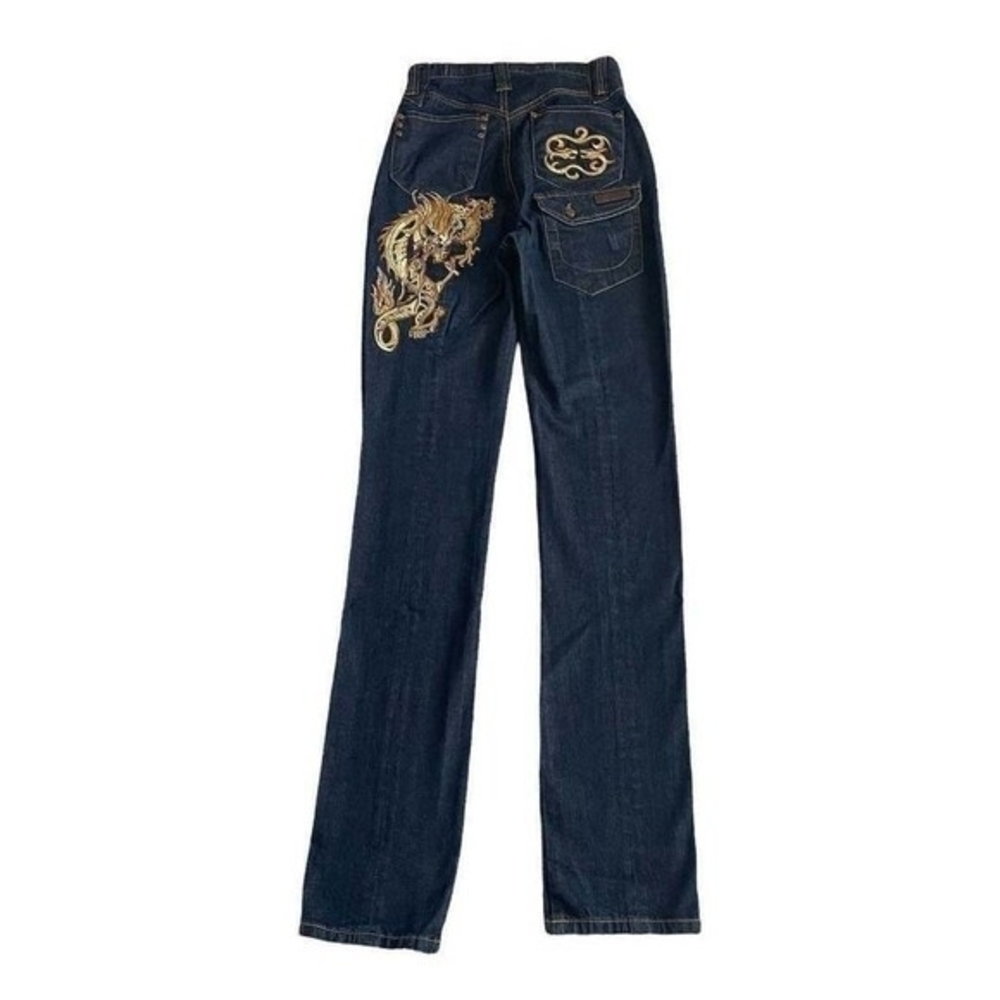 Einstein Bray Dragon Embroidery High Waist Skinny Jeans Italian Size 28